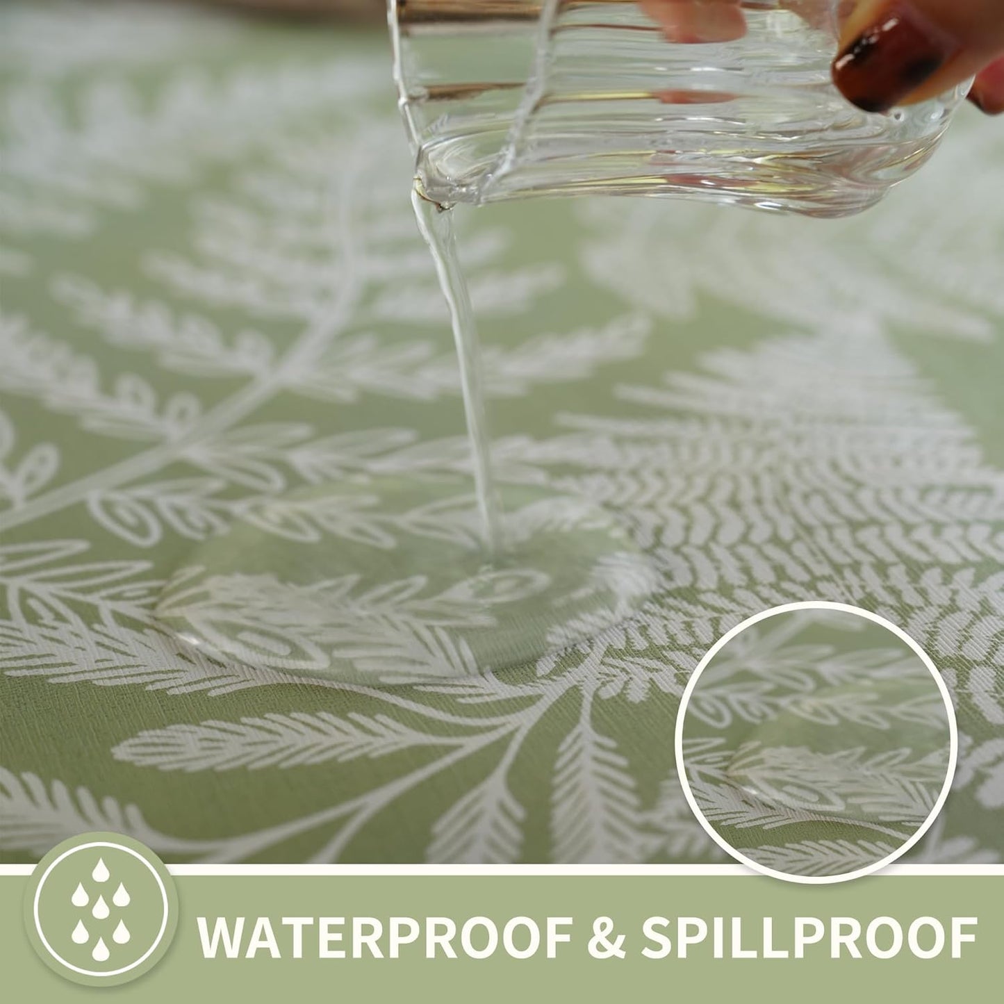 Rectangle Table Cloth,100% Waterproof Tablecloth Oil Proof Spill Proof Vinyl Table Cloth, Wipe Clean Plastic Table Cover for Dining, Camping, Indoor and Outdoor 52" x 70",Leaves