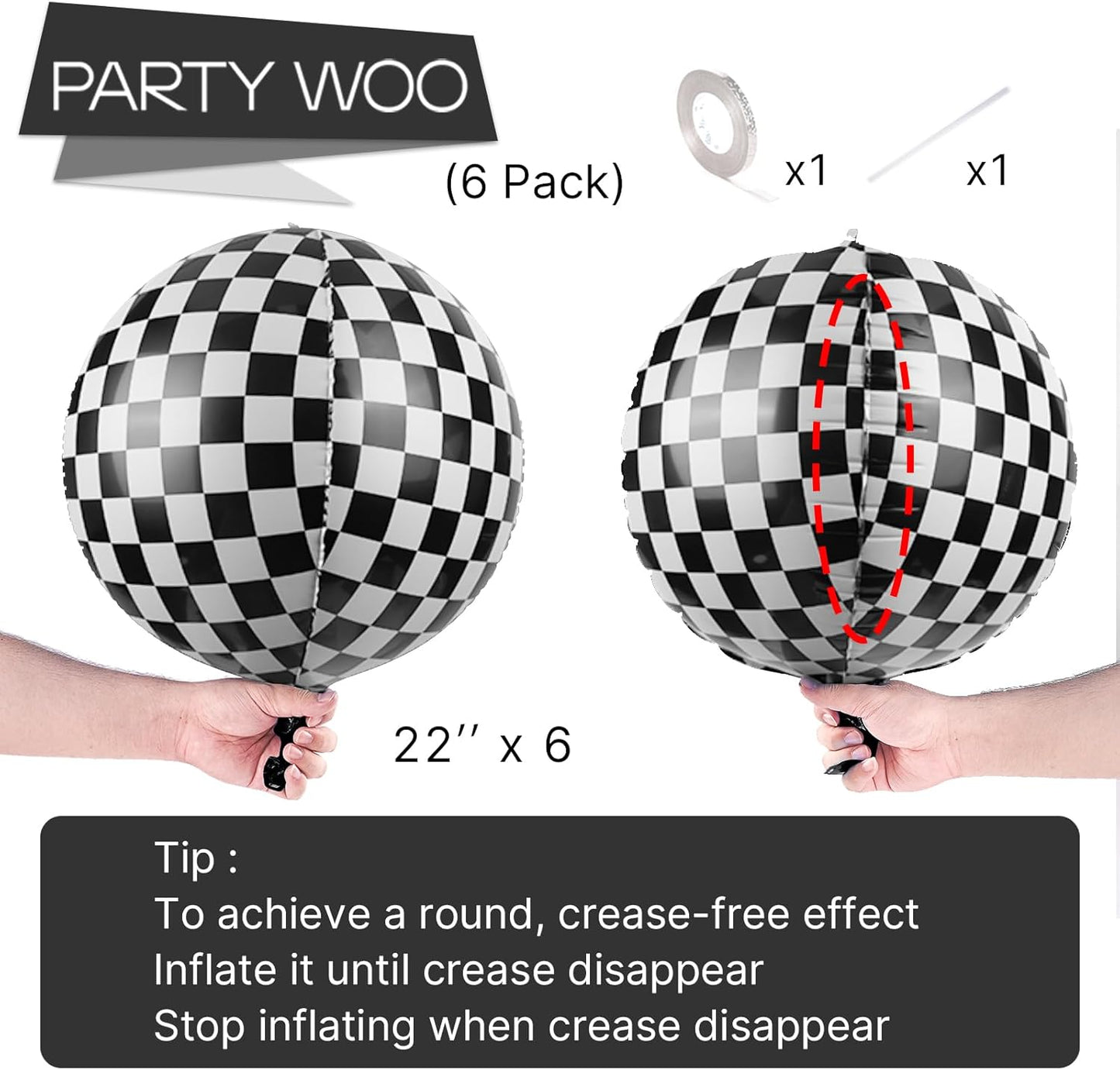PartyWoo Metallic Gold Foil Balloons 20pcs Different Sizes Pack of 22 15 10 Inch Large Round Foil 4D Inflatable Mirror Ball Mylar Balloons for Graduation Birthday Baby Shower Party Decorations