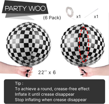 PartyWoo Metallic Gold Foil Balloons 20pcs Different Sizes Pack of 22 15 10 Inch Large Round Foil 4D Inflatable Mirror Ball Mylar Balloons for Graduation Birthday Baby Shower Party Decorations