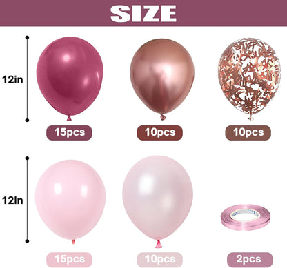 Pink Blue Purple Balloon, 60 Pcs 12 Inches Hot Pink Metallic Purple Teal Yellow Balloons Confetti Balloons for Kids Magic Theme Birthday Decoration Baby Shower Girls Music Party Supplies