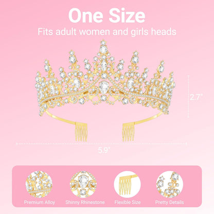 Birthday Tiara and Crown with Sash, Birthday Tiara for Women Party Silver