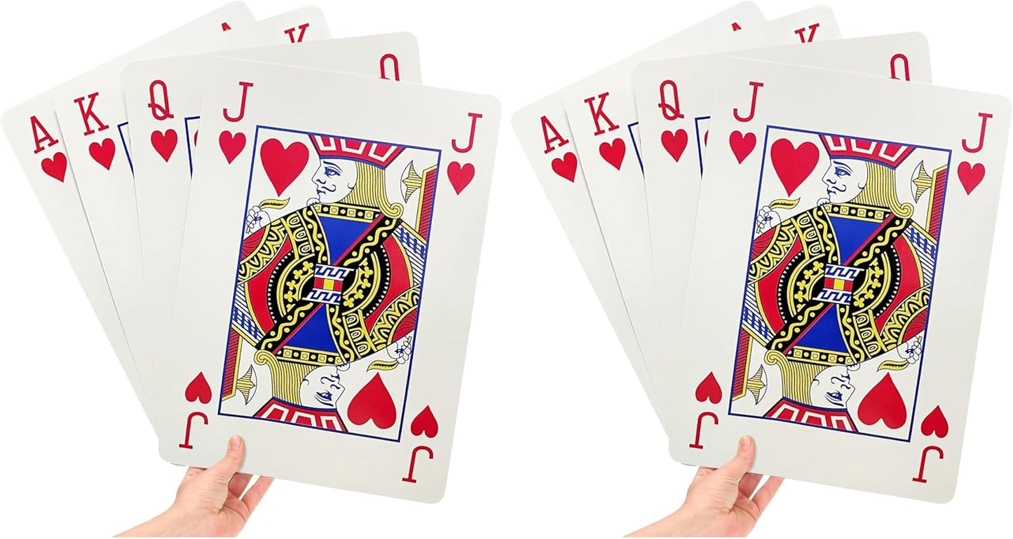 Jumbo Playing Cards, 8 x 11 Inches Giant Playing Cards for Family Game Night, Extra Large Casino Party Decoration for Adults