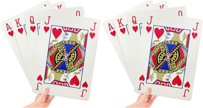 Jumbo Playing Cards, 8 x 11 Inches Giant Playing Cards for Family Game Night, Extra Large Casino Party Decoration for Adults