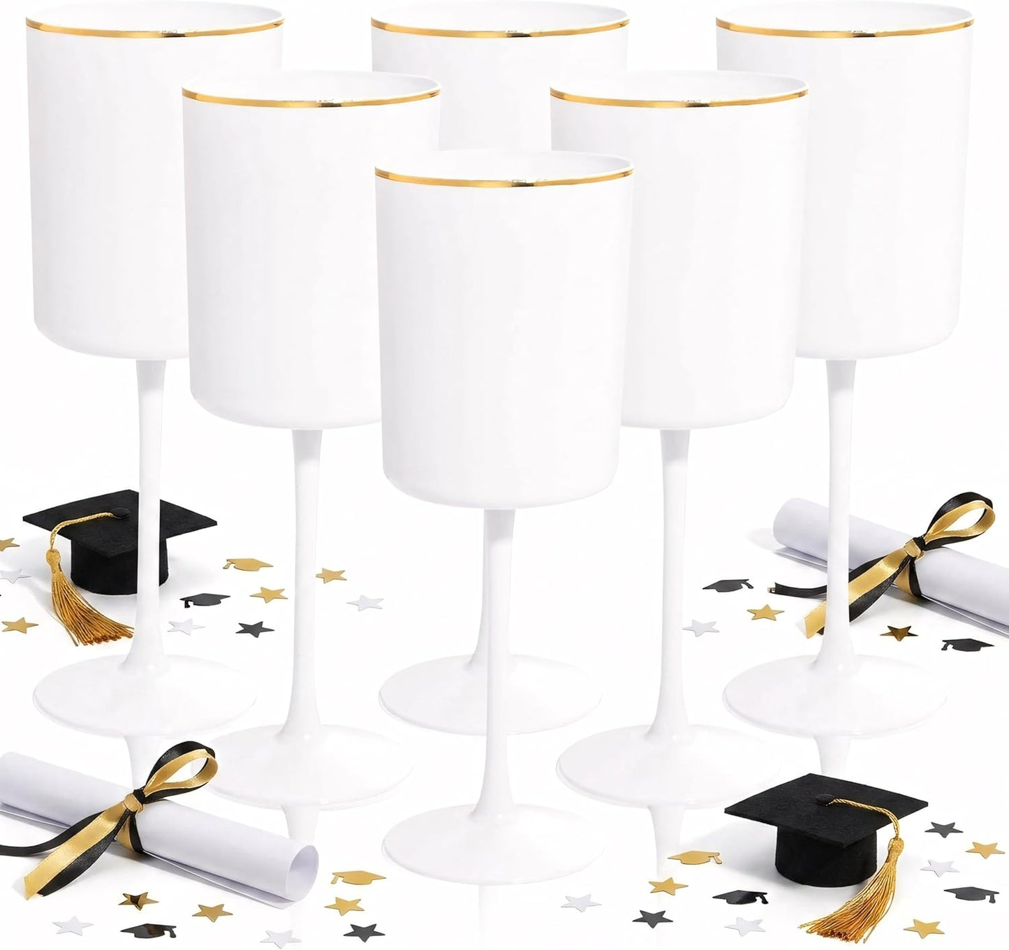 Ciaell 36 Pack Plastic Champagne Flutes - 6 Oz Disposable Champagne Glasses - Square Clear Plastic Toasting Glasses for Party Birthday Anniversary Wedding