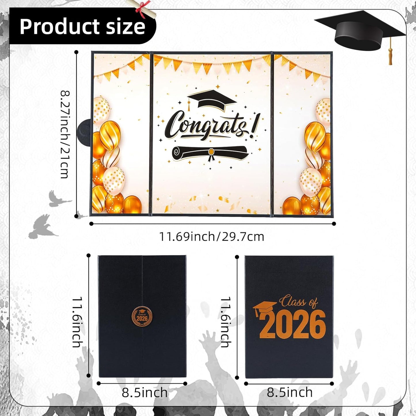 Graduation Signature Book, Black and Gold Graduation Guest Book 2026, Grad Party Decorations Class of 2026 Graduations Sign in Guest Books Favors Supplies, Signing Books for Graduations