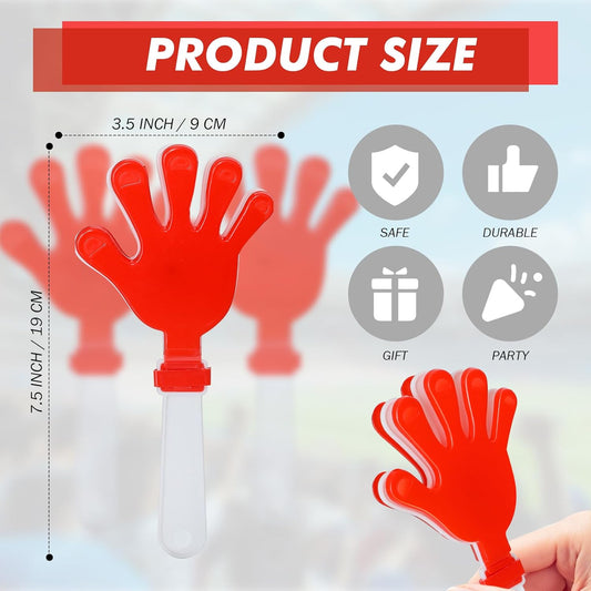 48 Pack Hand Clappers 7.5 Inch Noisemakers Bulk for Team Sports School Events Party Favors(Blue and White)