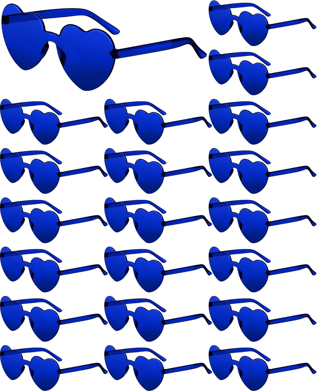 Frienda 20 Pairs Heart Shaped Sunglasses Rimless Candy Color Glasses for Women Men Party Favor