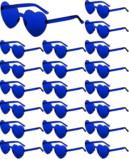 Frienda 20 Pairs Heart Shaped Sunglasses Rimless Candy Color Glasses for Women Men Party Favor
