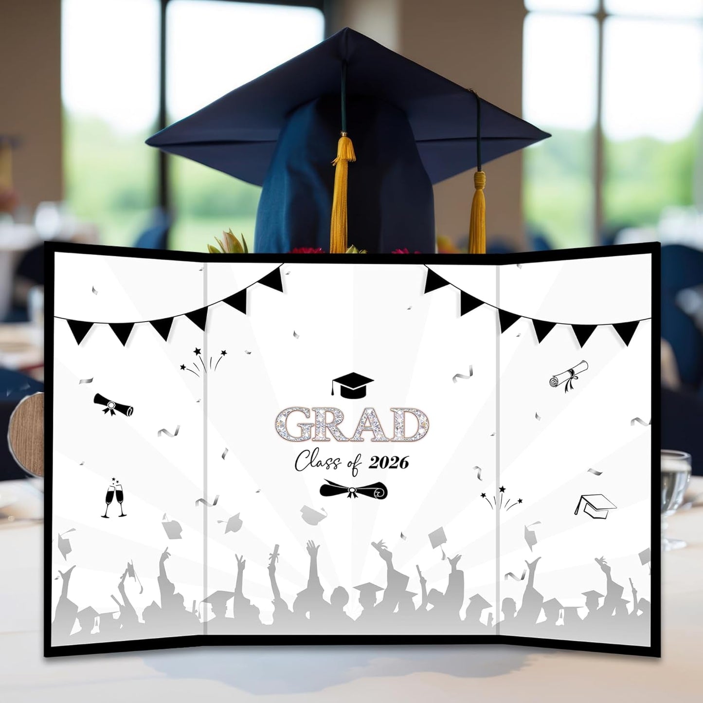 Class of 2026 Graduation Guest Book - 18''x 12'' Minimalist Graduation Signature Book - High School College Guest Book Alternative Signature Board Card - Grad Party Decor & Supplies-A05
