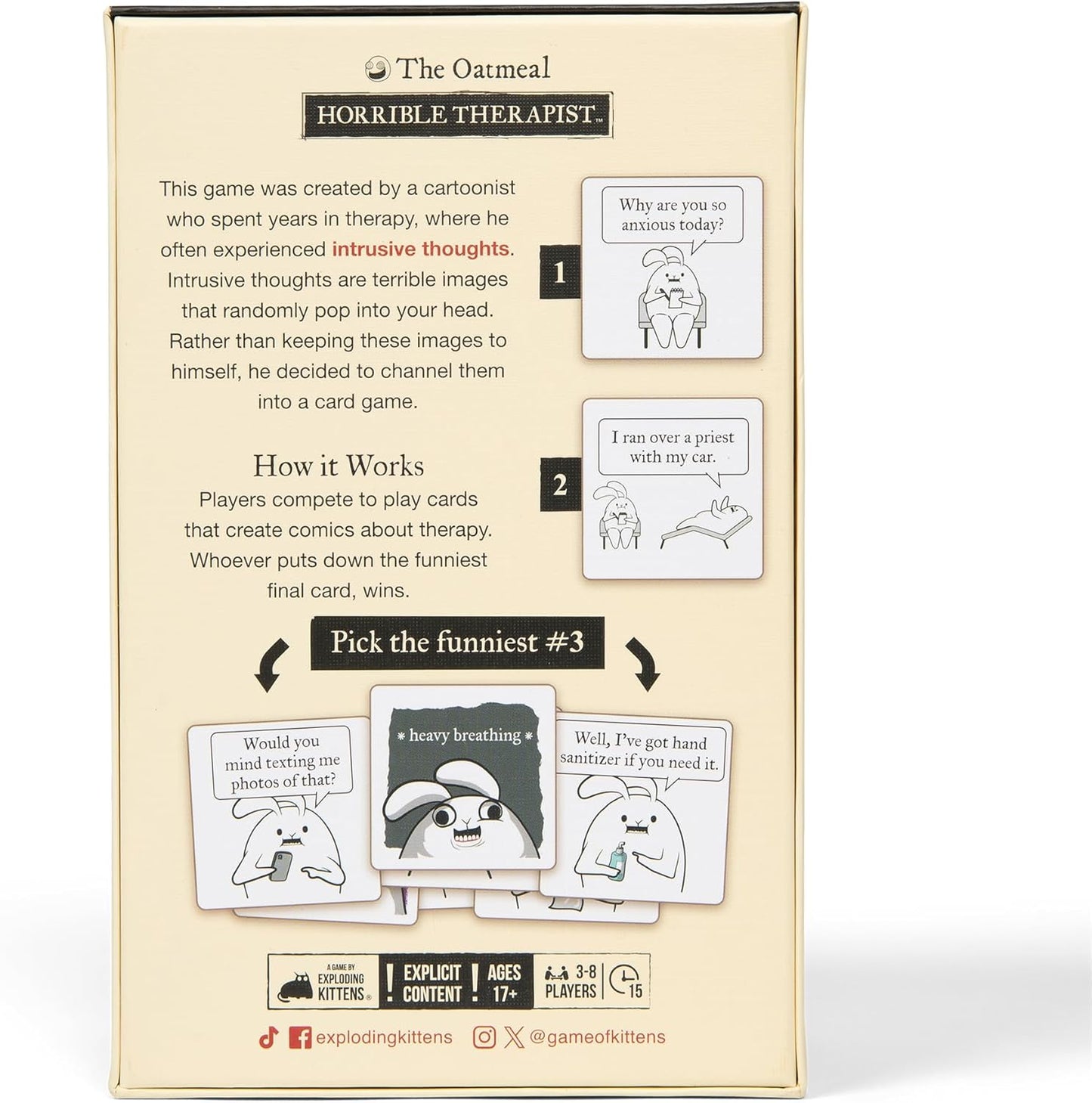 Horrible Therapist: Extra Horrible Edition by Exploding Kittens - A Card Game for 3-8 Players, Ages 17+ - Adult Party Game for Family Night