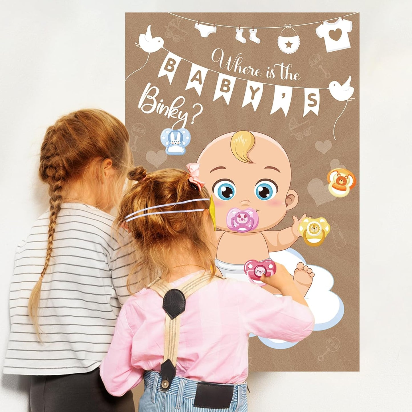 Pin The Crown on The Princess Party Games for Girls Princess Birthday Party with 24 Pcs Crowns, Large Princess Poster for Kids Girls Princess Birthday Party Princess Tea Party Decorations
