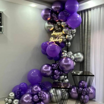 Black and Gold Balloons Garland Arch Kit, 134pcs Black and Metallic Gold Balloons with Different Size for 2026 Graduation Decorations, New Year, Birthday, Anniversary Party Decorations