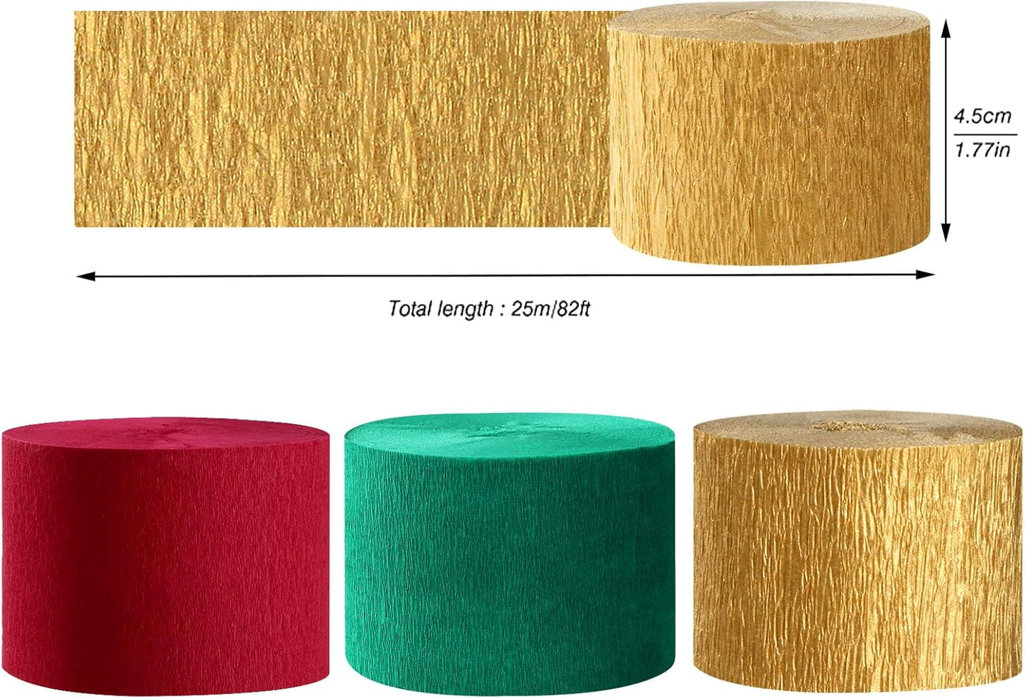 Navy-Blue White-Gold Crepe Paper Streamers - 9 Rolls Royal Blue Graduation 2025 Men Boy Birthday Party Decorations Streamer Wedding Bridal Shower Paper Garland Fathers Day Decor Panduola