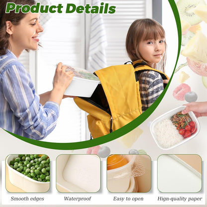 50-Pack 29oz Disposable Kraft Paper Bowls【with Lids and Forks】,Meal Prep Containers Disposable Togo Food Deli Containers for Restaurant Supplies Take Out Containers, Microwave Safe for Hot/Cold Food