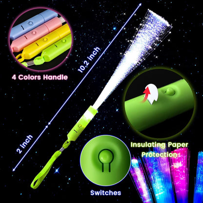 LovesTown 24PCS Glow Sticks Party Supplies, 3 Modes Colorful Flashing Glow in the Dark Toys LED Light Up Sticks Fiber Optic Wand for Kids Party Favors Birthday Wedding