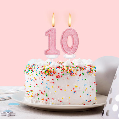 Cute Number 3 Birthday Candle, Glitter Pink Number Candles, Birthday Cake Topper Decoration, Party Supplies Anniversary Celebrations