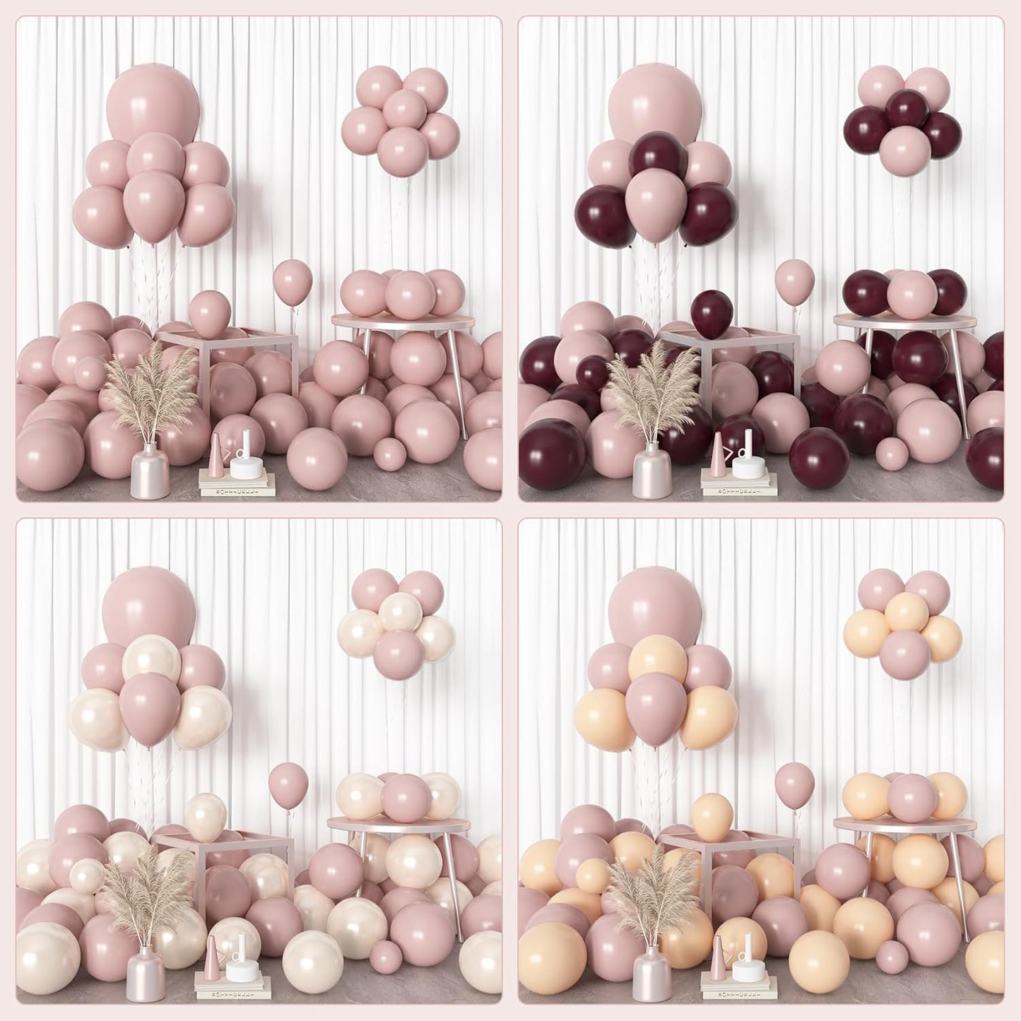 Amandir 153pcs White Sand Balloons Arch Garland Kit Different Sizes 18 12 10 5 Inch Cream Beige Sand White Latex Balloon for Birthday Boho Neutral Baby Shower Wedding Anniversary Party Decorations