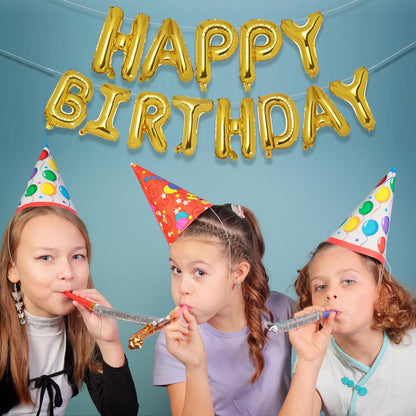 PIGETALE Happy Birthday Banner, 16 Inch Mylar Foil Letters Sign Bunting Happy Birthday Balloon Letters Balloons Reusable Ecofriendly Material for Girls Boys Kids Women Men (Hot Pink)