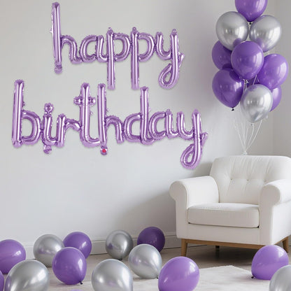 Happy Birthday Balloons Banner Foil Letters Balloons Connected, Personalized Birthday Signs for Women Men Boys Girls Birthday Party Decorations, Small Gold