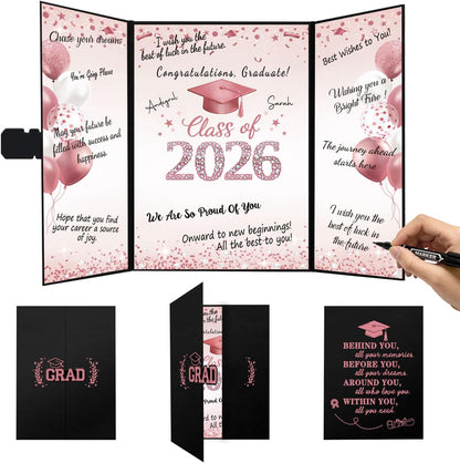 QIYANPAX Graduation Guest Book 2026, Blue and Gold Graduation Decorations Class of 2026, Graduation Signature Book, Congrats Grad Guest Book Alternative, Unique Graduation Gifts