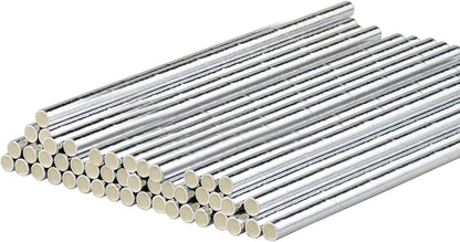 Disposable Paper Straws Solid Green - 7.75'' x 0.24'', 100 Counts - for Drinking, Beverage, Juice, Soda, Bar Supplies