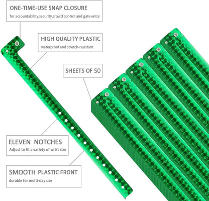 OUCHAN Holographic Plastic Party Wristbands Gold - 500 Pack Vinyl Wristbands for Events Club Music Meeting