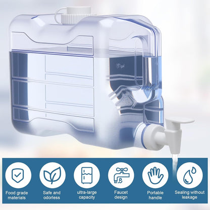 Funnymoom 1 Pcs 2 Gallon Fridge Water Dispensers Bottle with Leak-proof Spigot and Convenient Handle Plastic Water Container Refrigerator Beverage Dispenser Jug for Party Cold Juice Drink Iced Tea