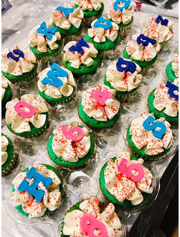 Hedume 7 Pack Cupcake Containers, 24 Counts Stackable Plastic Cupcake Boxes with Detachable Lid Perfect for Cupcakes, Muffin, BPA-free