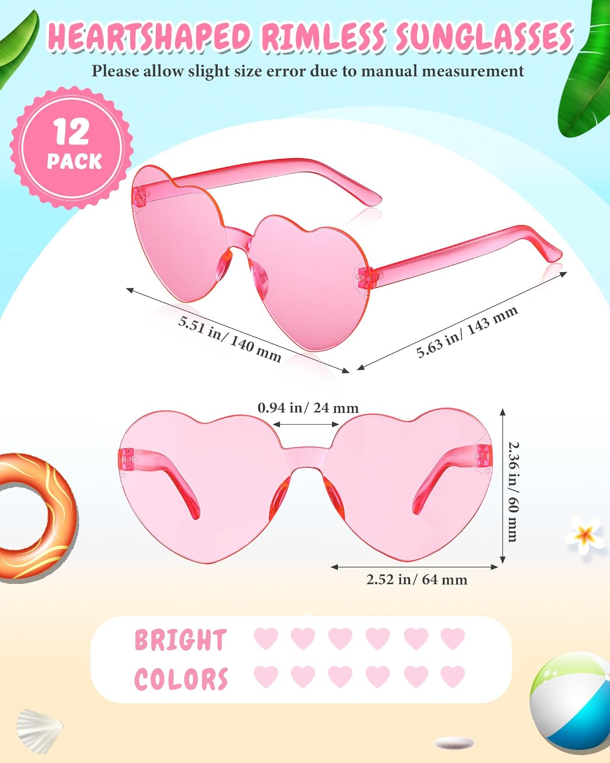Kanayu 12 Pcs Mixed Style Rimless Sunglasses Retro Party Favors Eyewear for Bachelor Party Photoshoot Costume Accessories