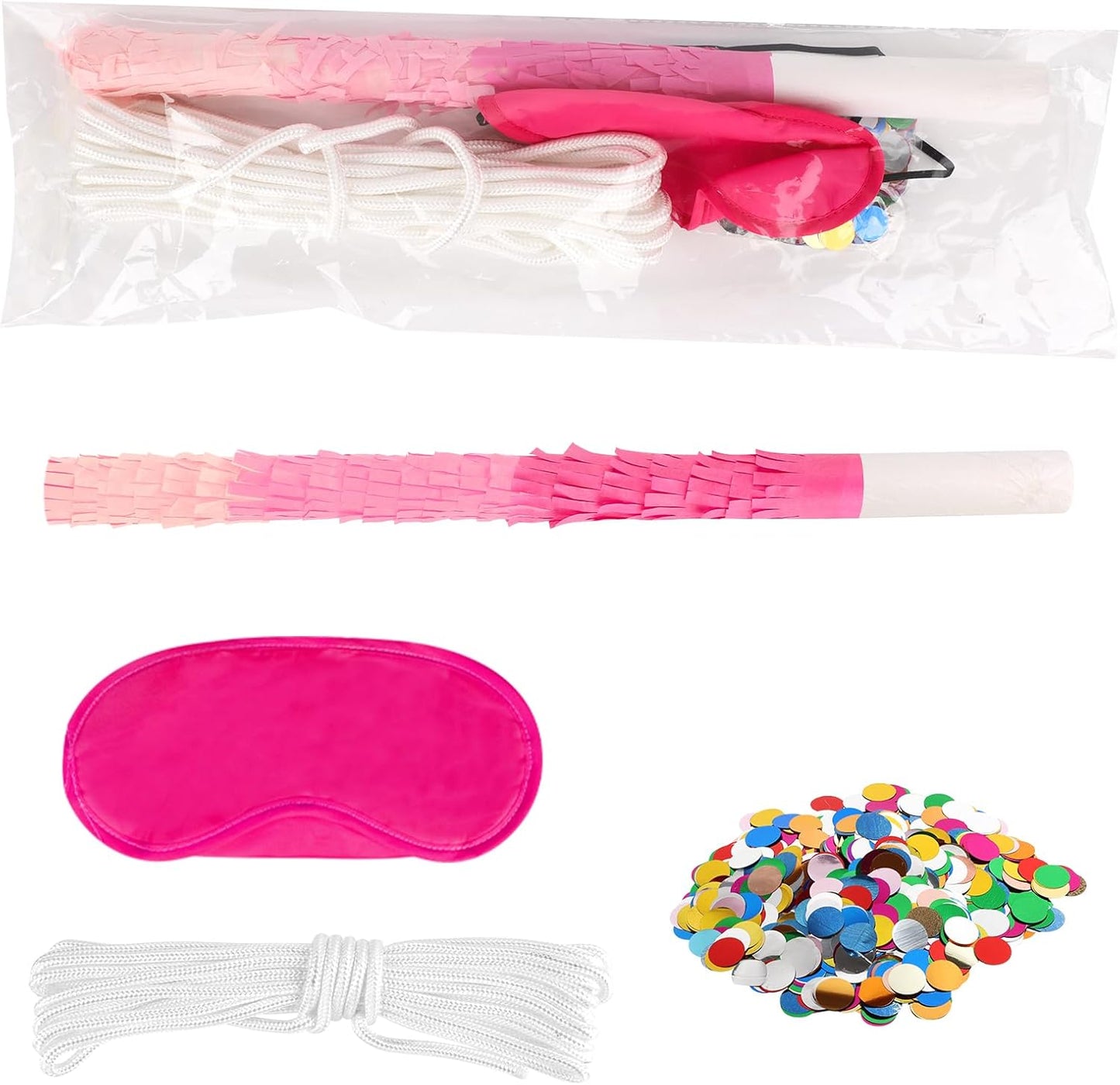 15.75 Inch Piñata Stick Kit Blue Unbreakable Pinata Stick with Blindfold Blind Rope Blind Stick Suitable for Girls Boys Adults Can Have Fun at Any Party
