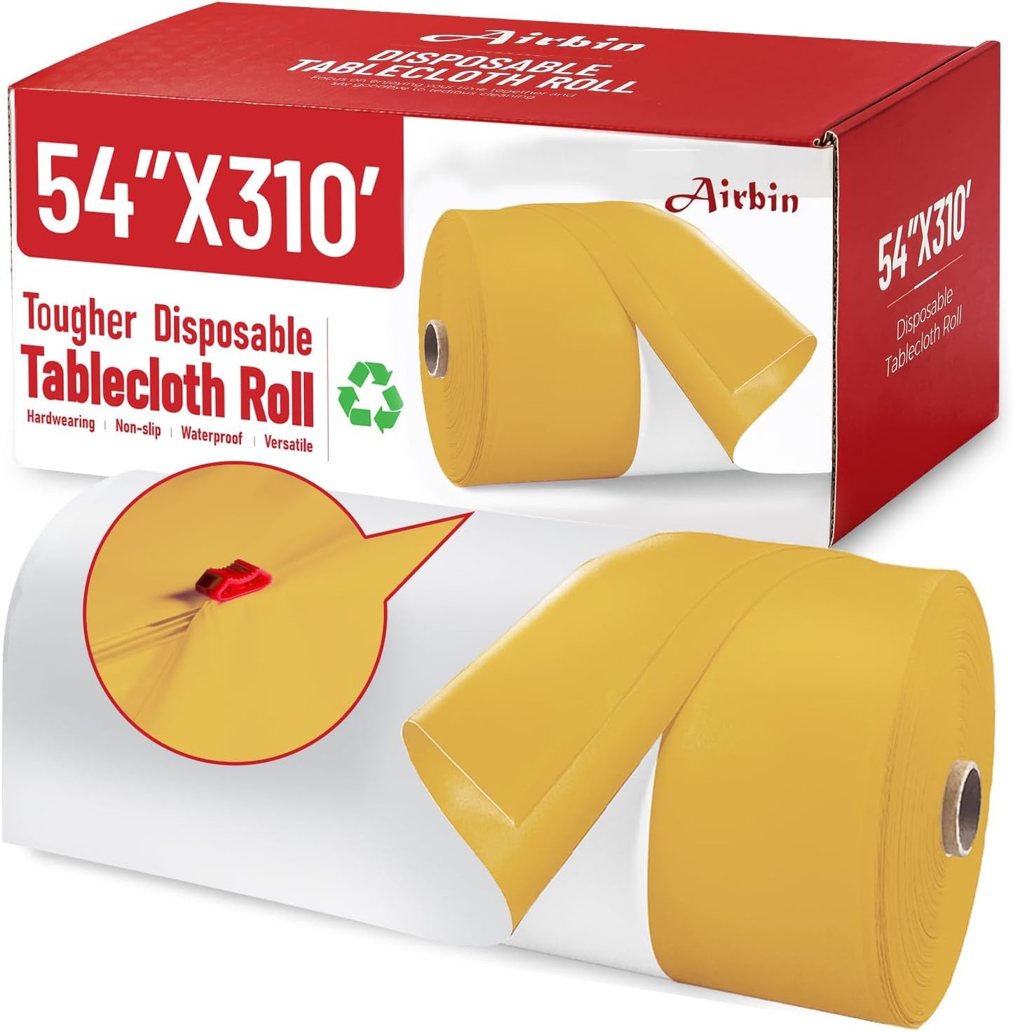 Plastic Table Cloth, 310 Ft X 54 in Disposable Tablecloth White Plastic Tablecloth with Any Cut Sliding Cutters Premium Table Cover Roll for Picnics, Parties, Birthdays, Weddings