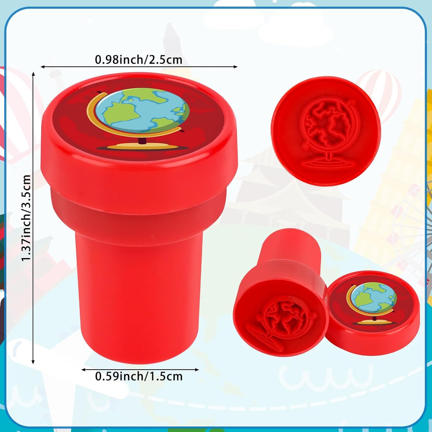 24 PCS Camp Party Favors Camping Adventure Mini Stamps Colorful Self Inking Stamps Camping Themed Party Favors for Boys Girls Student School Classroom Rewards Carnival Prizes Supplies