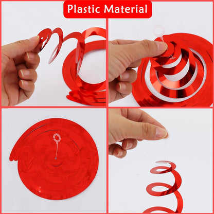 BEISHIDA Blue Blue Silver Hanging Swirls Party Decorations Plastic Streamer for Ceiling, Birthday Hanging Party Supplies, Pack of 30