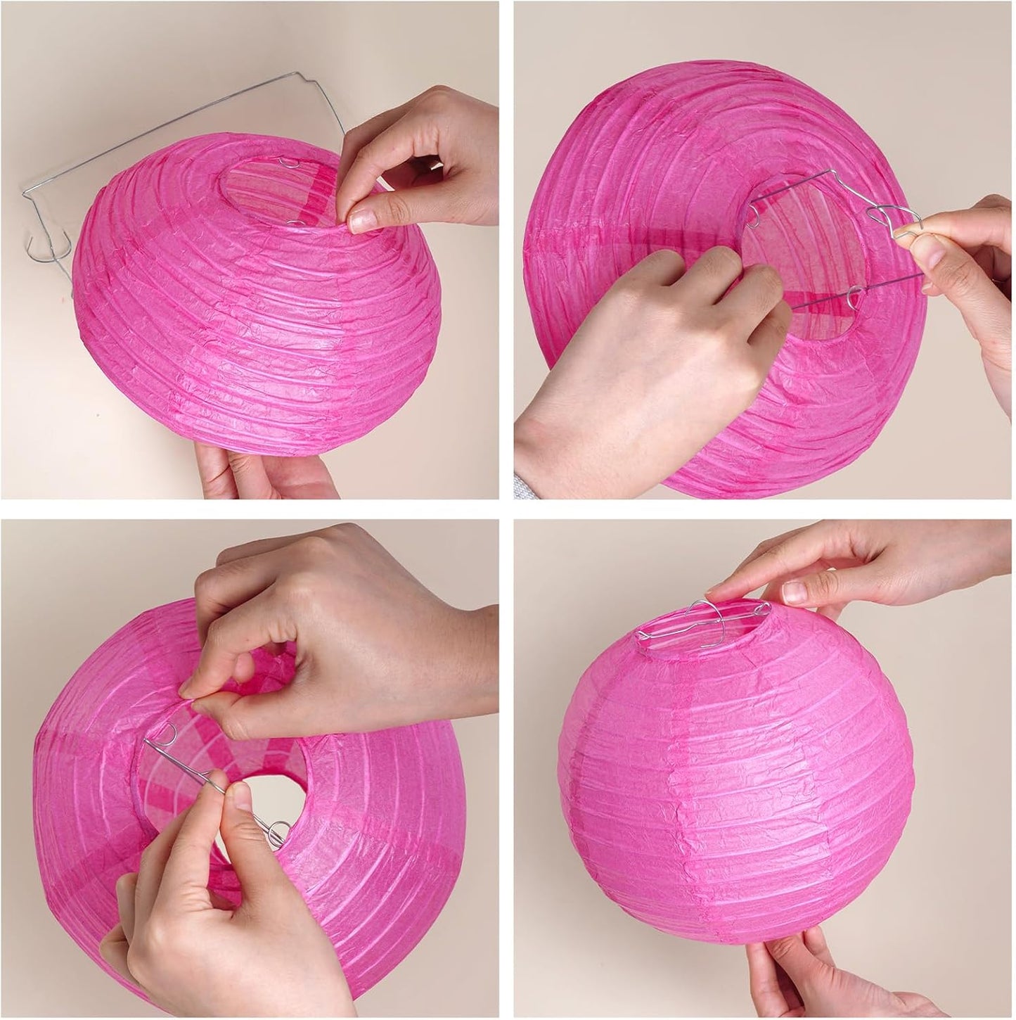 Paper Flower Lanterns Tissue Pom Poms Hanging Decorations Purple Flower Ball for Baby Shower Wedding Birthday Graduation Party Mother's Day