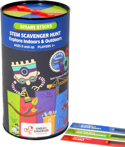 Chalk and Chuckles- STEM Scavenger Hunt Game for Kids Ages 8-12 Years, Indoor and Outdoor Activities, Fun Classroom and Family Game