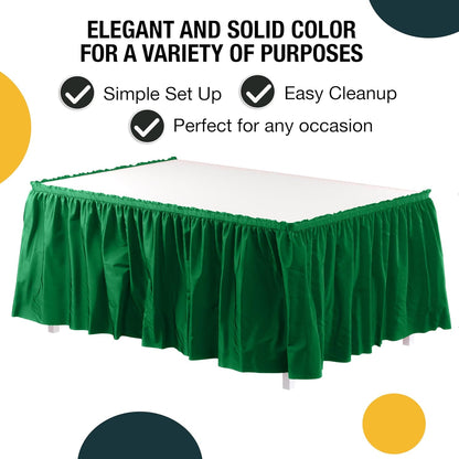 Exquisite Ruffle Table Skirt Pink 6 Pack 14 Ft Long Table Skirts for Rectangle Tables 6ft Plus or Round Tables Skirts with Adhesive Strip for Gender Reveal Decor & Happy Birthday Parties