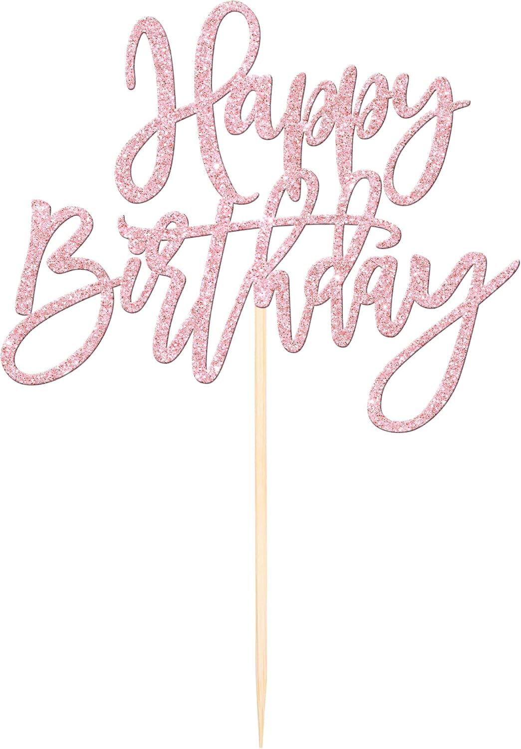 ZHUOWEISM 1 PCS Gold Happy Birthday & Anniversary Cake Topper