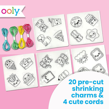 Ooly x Peanuts Snoopy 34 PC DIY Shrinking Art Kit for Kids with Markers, 20 Plastic Pre Cut Charms and More, No Mess Creative Activity Jewelry Making Kit