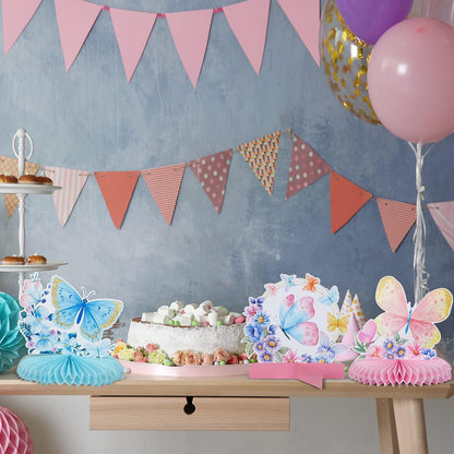 Epakh 10 Pieces Butterfly Centerpieces for Tables Butterfly Birthday Party Decorations Spring Honeycomb Table Centerpiece Spring Flower Theme Party Supplies for Birthday Baby Shower Decor