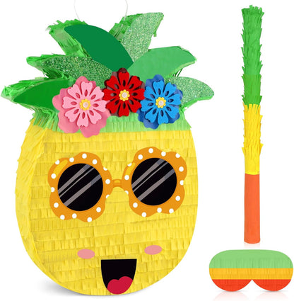 Hooqict Mexican Pinata with Blindfold and Bat Stick Party Pinata for Fiesta Carnival Cinco de Mayo Decorations Kids Adults Mexican Party Games Birthday Party Supplies