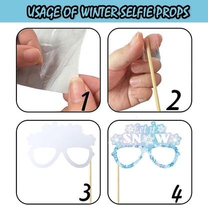 Giant Winter Wonderland Inflatable Photo Photo Frame, Funny Winter Photo Booth Props for Snowman Snowflakes Christmas Frozen Winter Party Decorations Supplies