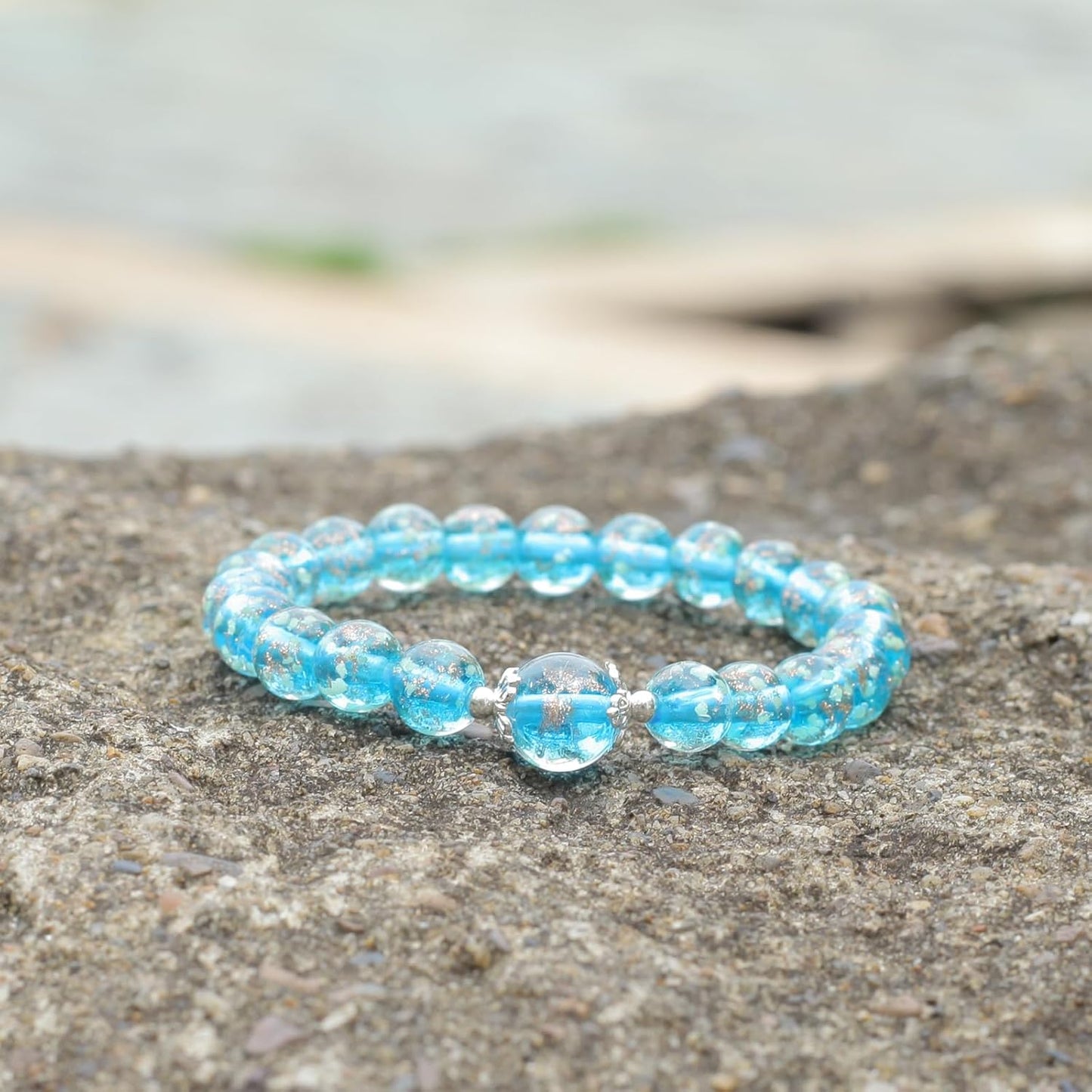 Glass Beaded Bracelet Glowing Bracelet Luminous Beads Bracelet for Women Glass Mermaid Bracelet Bangles Anti Anxeity Healing Energy