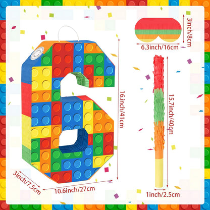 Hooqict Mexican Pinata with Blindfold and Bat Stick Party Pinata for Fiesta Carnival Cinco de Mayo Decorations Kids Adults Mexican Party Games Birthday Party Supplies