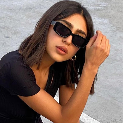 SUNOVELTIES 10 Pack Rectangle Sunglasses for Women Retro Narrow Square Glasses 90s Aesthetic Vintage Eyewear Uniex Adult