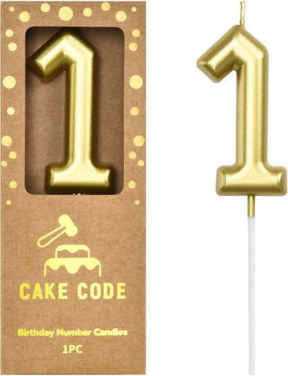 2.76 Inch Classical Gold 5 Number Birthday Candles, Gold Number Candles, Cake Number Candles, Party Celebration
