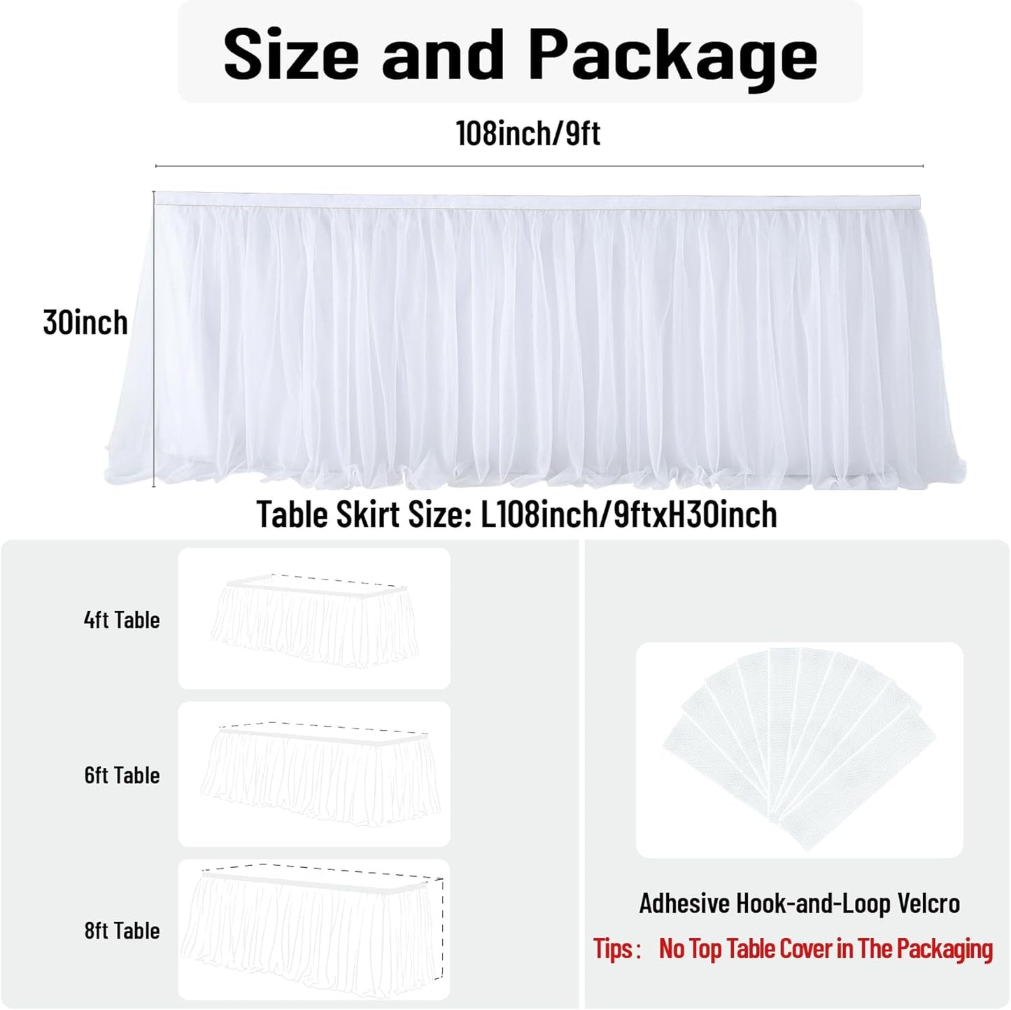 72inch Champagne Gold Tulle Table Skirts for Rectangle Round Tables, Gold Grim Ruffle Tulle Tutu Cloth Table Skirt 6ft for Wedding Birthday Party Cake Dessert Decor(No Top Cover)