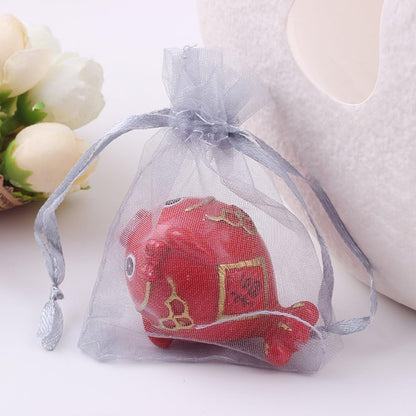 Wudygirl 100pcs 5X7 Inches White Organza Bags Christmas Drawstring Pouches Party Wedding Favor Bags Goodie bags(White 5x7)