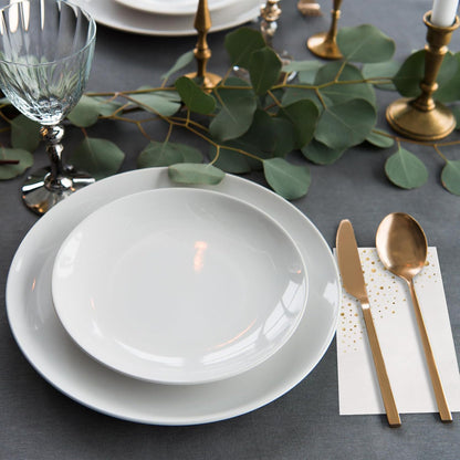 Stylish Gold Dinner Napkins, 100 White and Gold Napkins, Disposable Party Napkins, 7.5x4.25 Inch Wedding Napkins for Reception, 3-Ply Dinner Napkins, Disposable Napkins for Party, Gold Paper Napkins