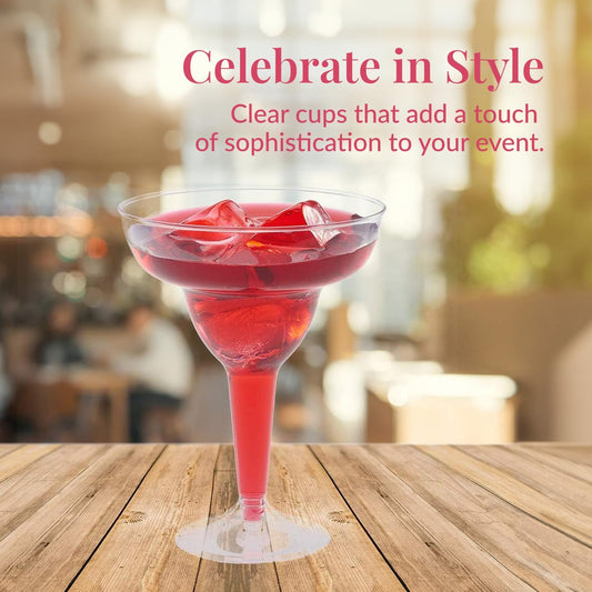 Prestee Multicolor Disposable 48 Plastic Margarita Glasses - 12 oz Hard Cocktail Cups for Cinco de Mayo Fiesta, Taco Party and Mexican Decorations - Fiesta Party Decorations - Large (Pack of 48)