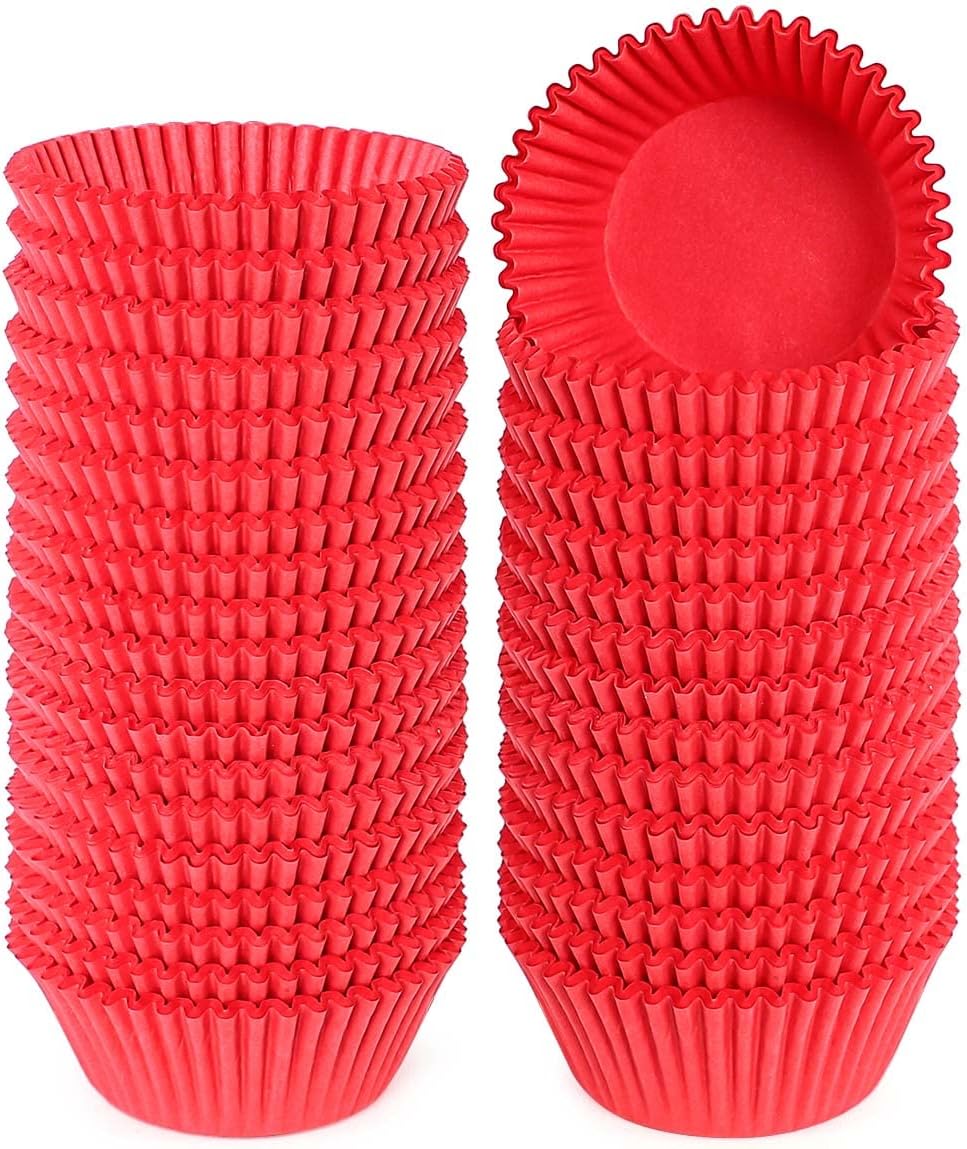 Caperci Standard White Cupcake Liners 500 Count, No Smell, Food Grade & Grease-Proof Baking Cups Paper